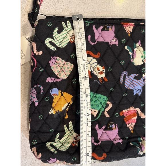 NWT Vera Bradley Herding Cats Purse Large Hipster Bag Quilted Black Adjustable - Picture 10 of 12